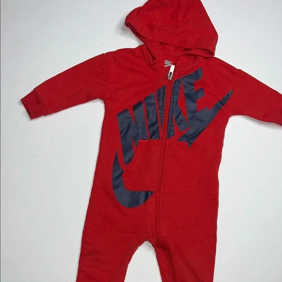 Nike Red and Black Kids Footie One Piece - Picture 1 of 5